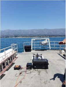 Testing the Planck Aerosystems "Shearwater" small unmanned aircraft system (sUAS) aboard the NOAA research vessel R/V Shearwater in the Santa Barbara Channel on July 29
